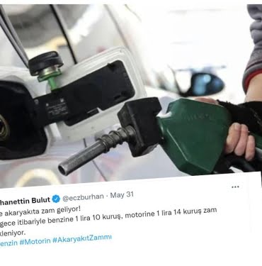 Benzin ve motorine bir zam daha…