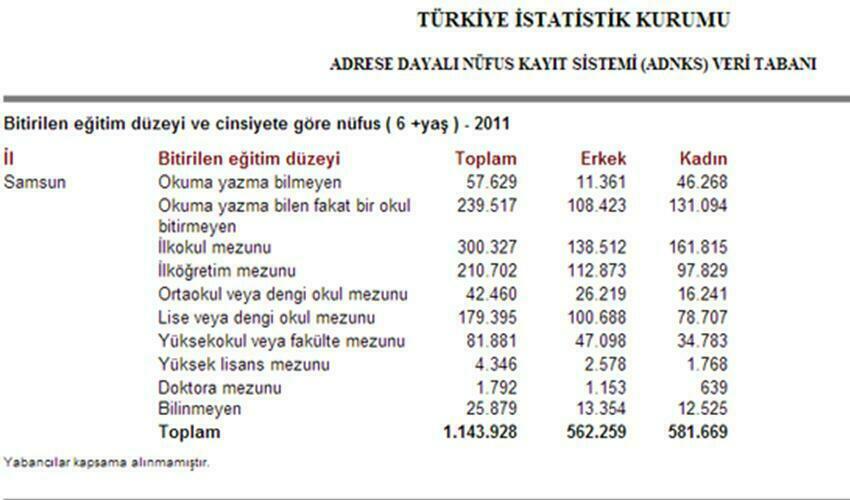 Samsun Okur -Yazar Sayısı 2011