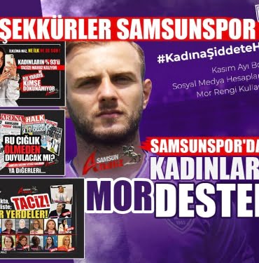 Samsunspor, kadına şiddette sessiz kalmadı