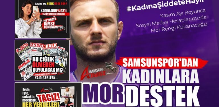 Samsunspor, kadına şiddette sessiz kalmadı