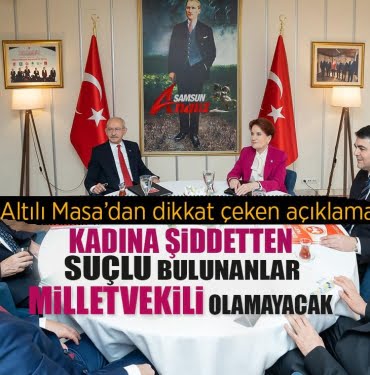 Altılı Masa’dan kadına destek