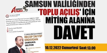 Samsun Valiliğinden miting daveti