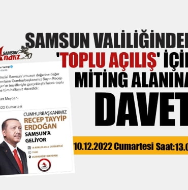 Samsun Valiliğinden miting daveti