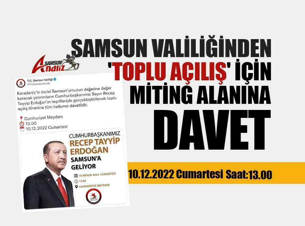 Samsun Valiliğinden miting daveti