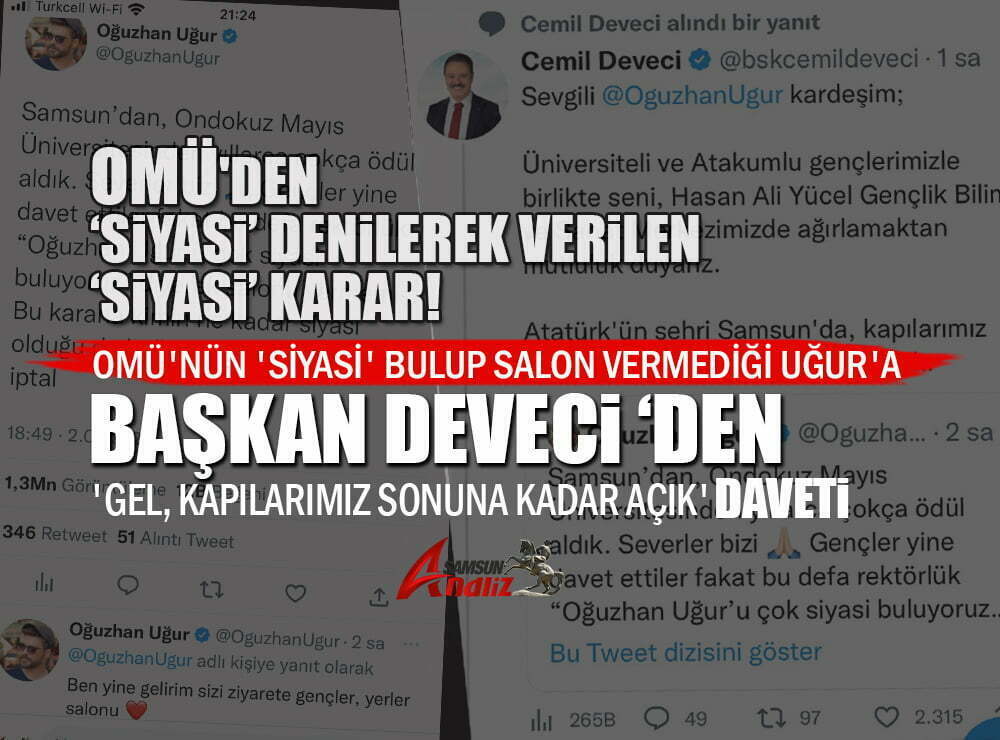 OMÜ'den Programcı Oğuzhan Uğur'a izin çıkmadı