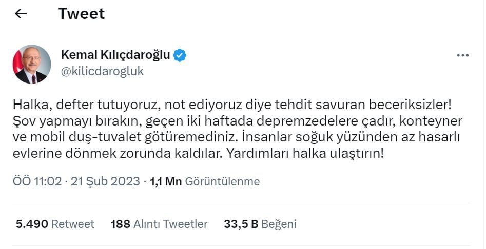 Kılıçdaroğlu'nun sosyal medya paylaşımı