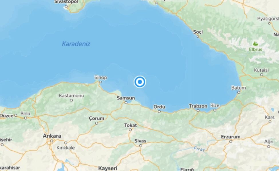 Samsun'un açıklarında deprem