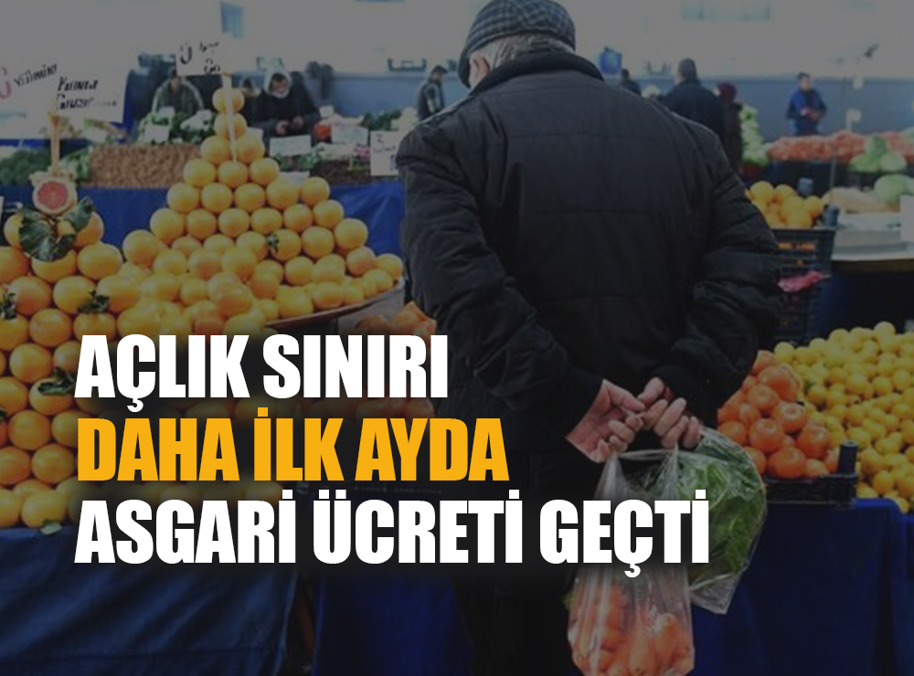 Açlık sınırı şubatta 9 bin 234 TL’ye yükseldi