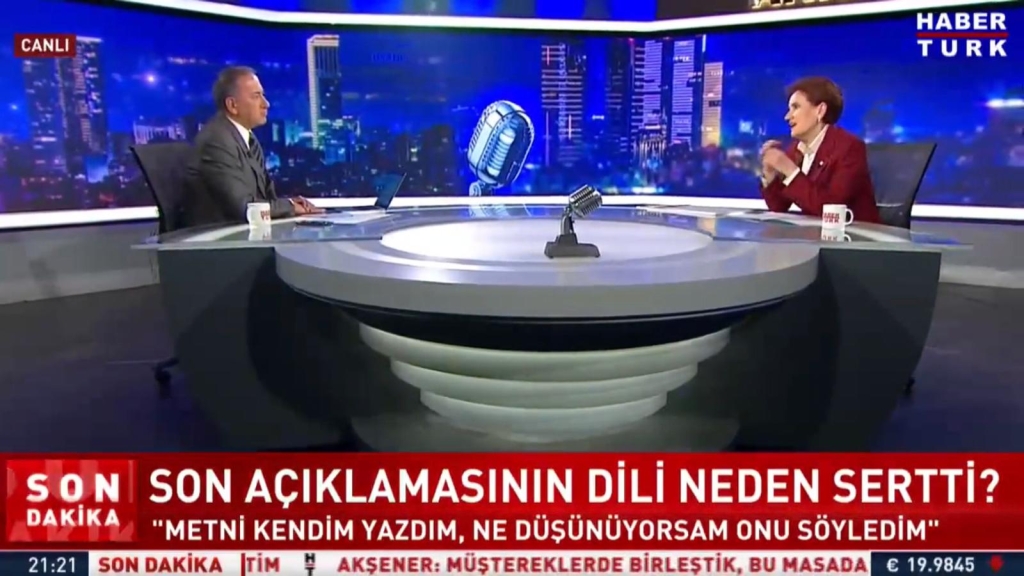 Akşener, Fatih Altaylı’nın Teke Tek programında
