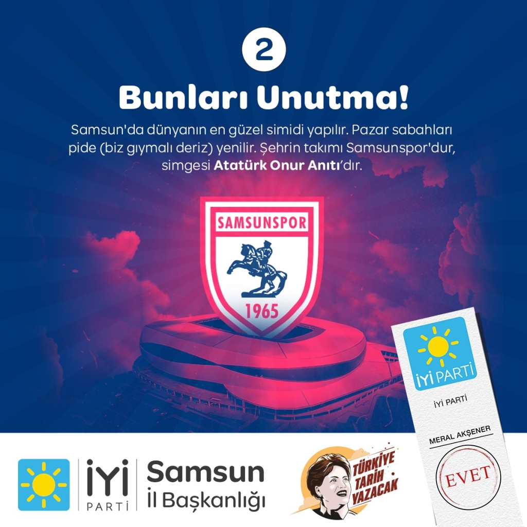 İYİ Parti'den Bakan Muş'a Samsun Tanıtım Kılavuzu Göndermesi