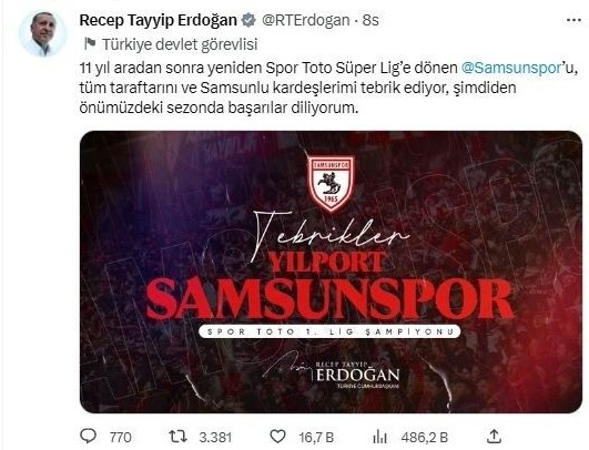 Cumhurbaşkanı Recep Tayyip Erdoğan