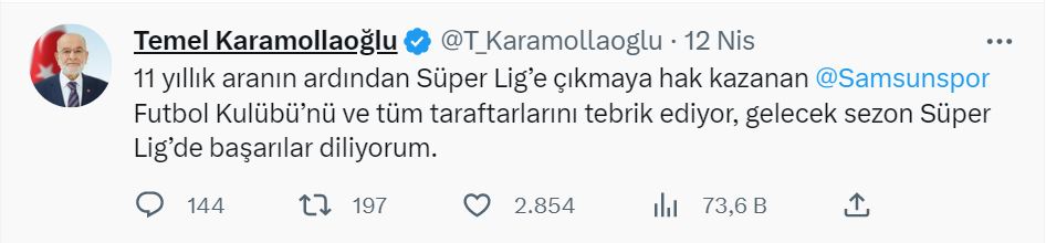 Saadet Partisi Lideri Temel Karamollaoğlu