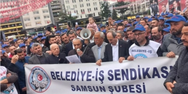 Samsun'da İşçilerin Kadro Eylemi