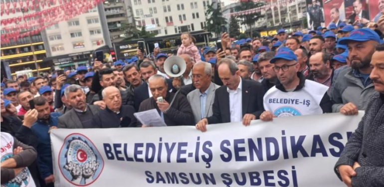 Samsun’da İşçilerin Kadro Eylemi