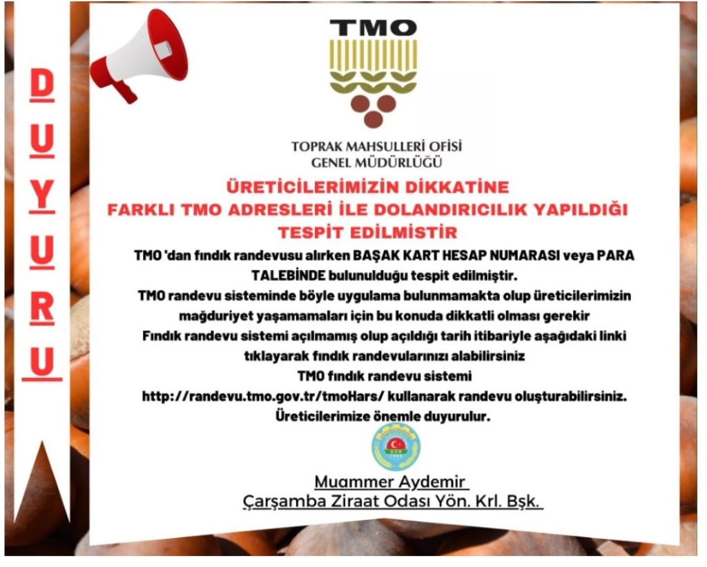 Fındık Üreticilerine 'Dolandırıcılık' Uyarısı