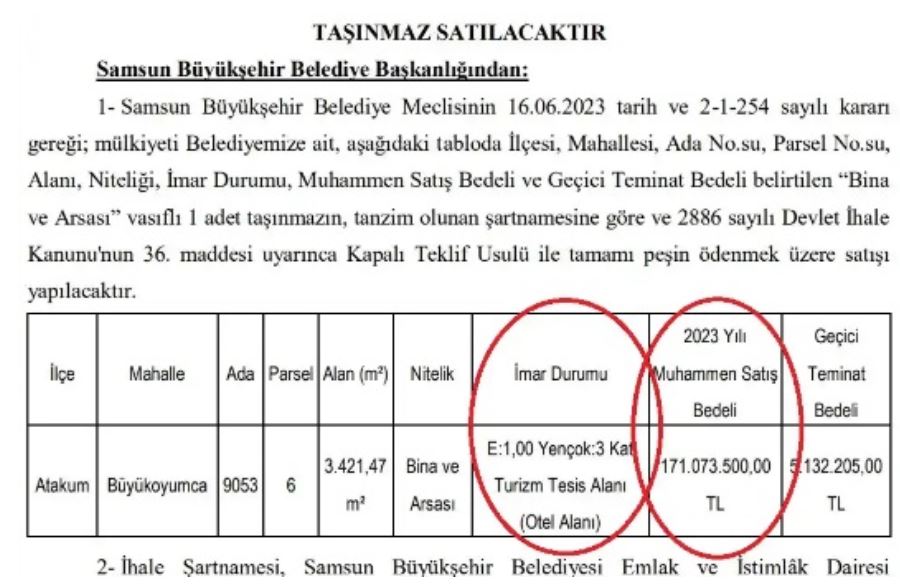 İKİNCİ SATIŞ İLANI