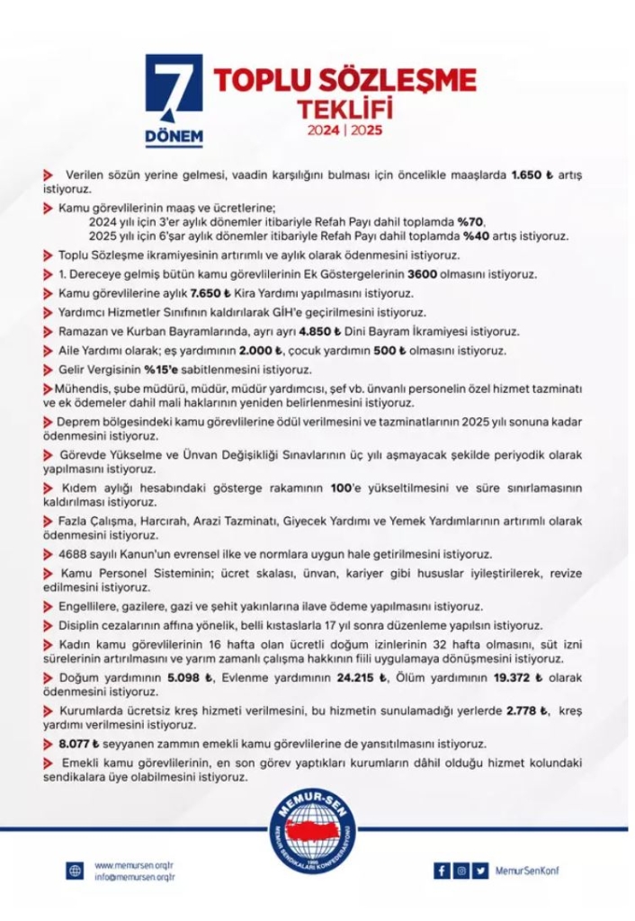 Toplu Sözleşmede İlk Teklif Açıklandı