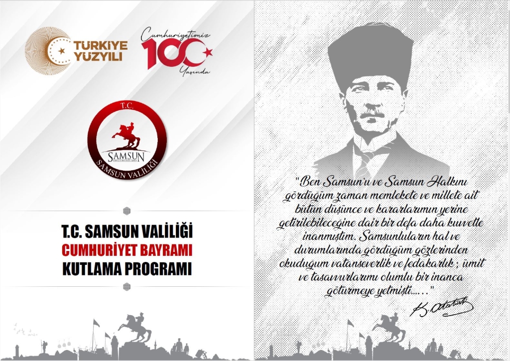 Samsun'da Cumhuriyet'in 100. Yılı Etkinlik Programı