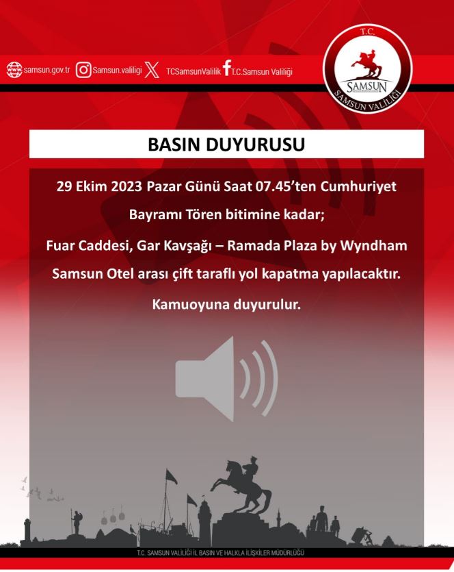 Samsun Valiliği Uyardı!