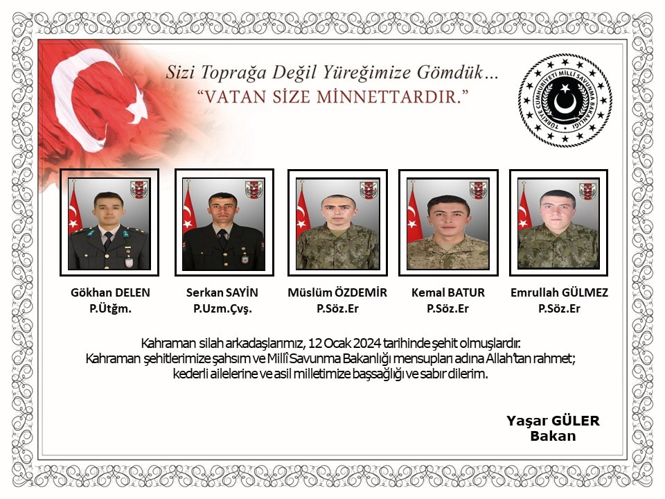 Pençe Kilit Operasyonunda 9 Şehit