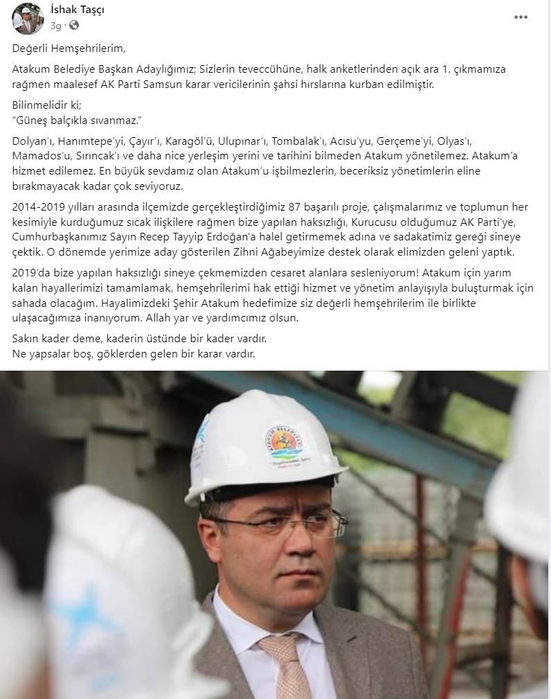 İshak Taşçı'nın O Paylaşımı