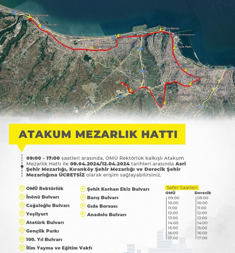 Samsun'da Bayramda Tramvay ve Otobüs Ücretsiz