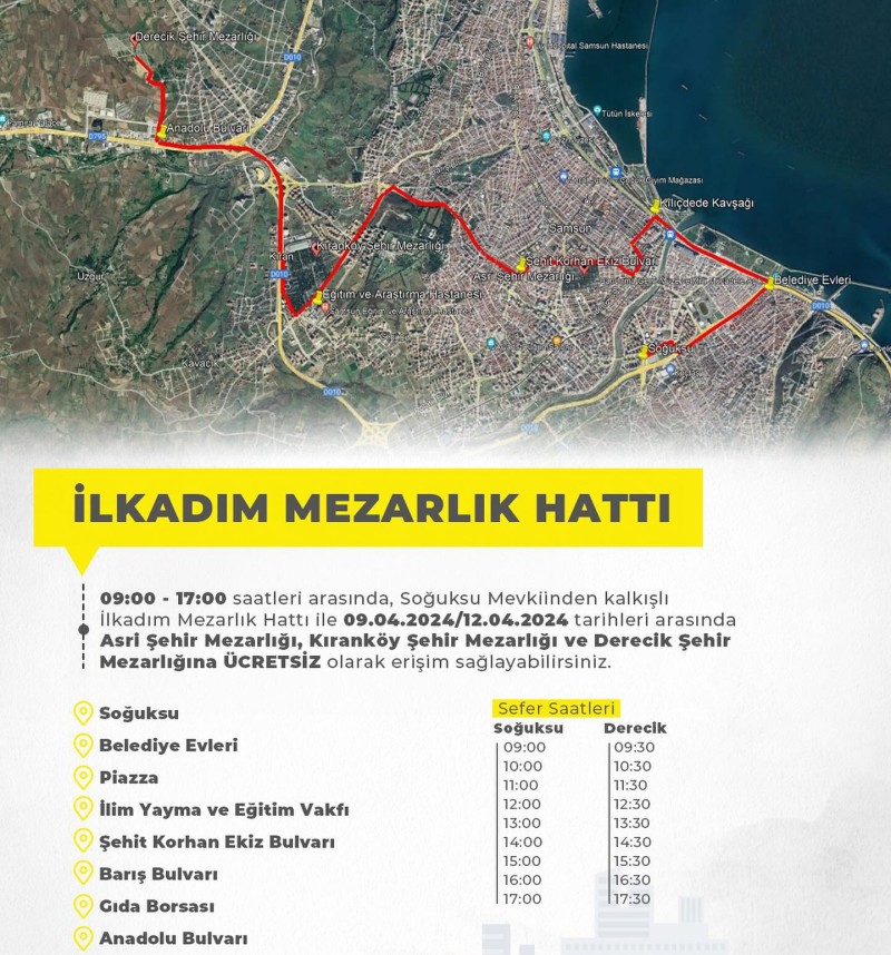 Samsun'da Bayramda Tramvay ve Otobüs Ücretsiz