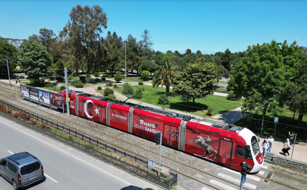 Samsun Tramvaylarına 19 Mayıs'a Özel İmaj