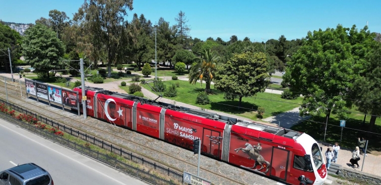 Samsun Tramvaylarına 19 Mayıs’a Özel İmaj