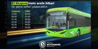 Samsun’da Gece Ulaşımı Başlıyor