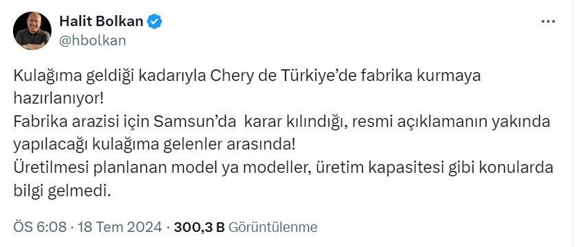 Halit Bolkan paylaşımı