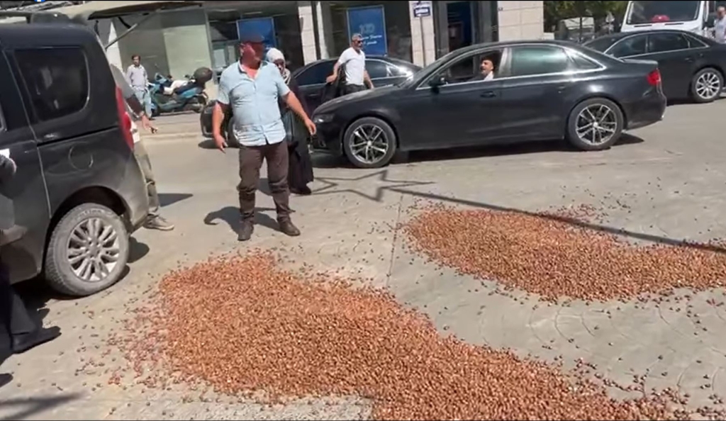 Samsun'da Fındık Üreticisi Mahsulü Sokağa Döktüler