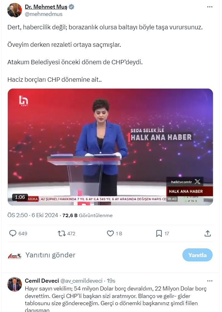 Atakum Belediyesi'nde Algı Oyunları ve Haciz Tartışmaları-