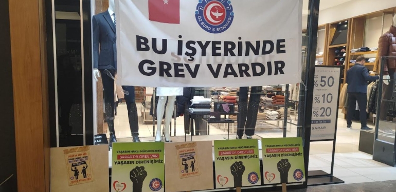 Sarar İşçilerinden Samsun Piazza’da Grev