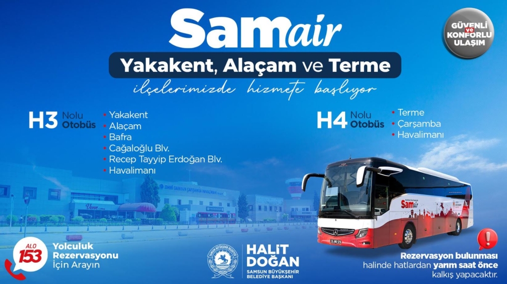 Samsun'da 3 İlçenin Daha Havalimanı Ulaşım Sorunu Çözüldü-