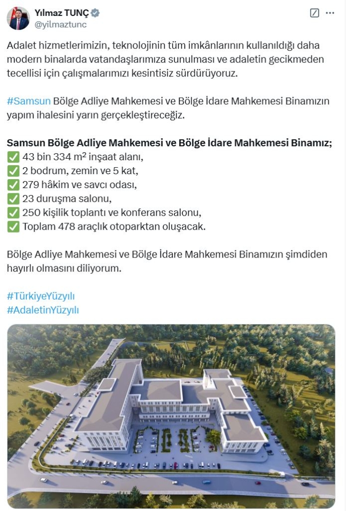 Adalet Bakanı Yılmaz Tunç o paylaşımı
