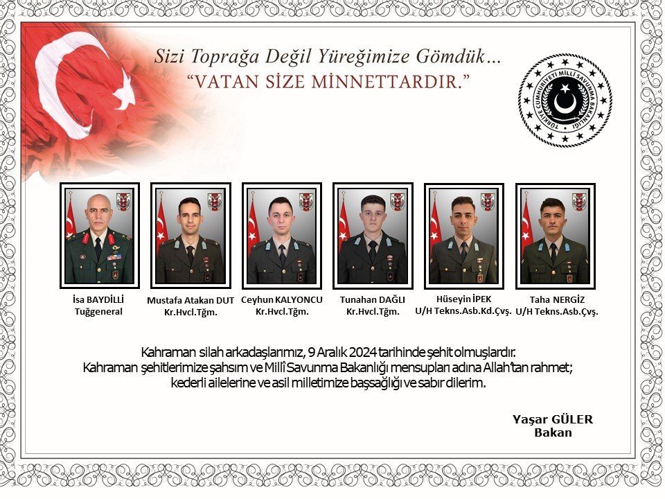 Isparta’daki Helikopter Kazasında Samsunlu Teğmen Dağlı Şehit Oldu
