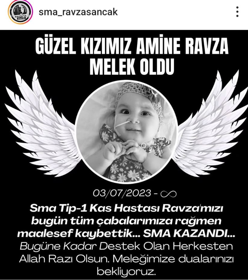SMA Hastası Ravza Bebek Yaşam Mücadelesini Kaybetti