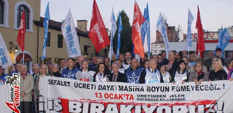 Samsun’da Kamu Çalışanları ve Emeklilerden Enflasyon Protestosu