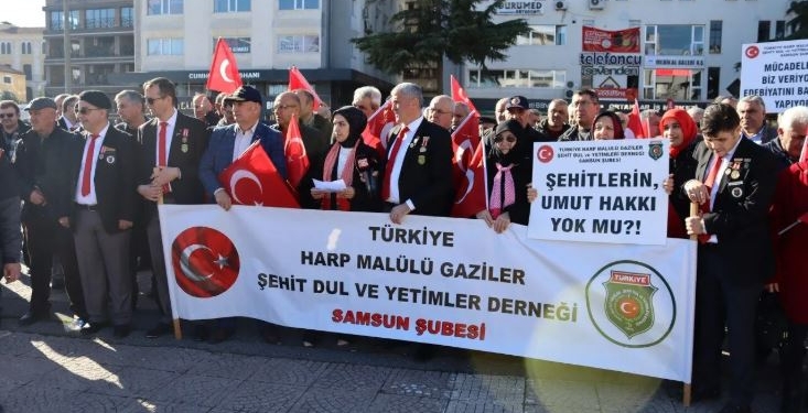 Samsun’da Şehit Aileleri ve Gazilerden Öcalan Tepkisi
