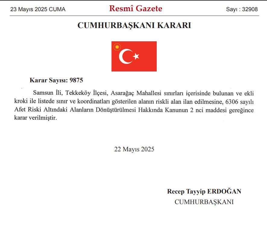Resmî Gazete’de Yayımlanan Karar