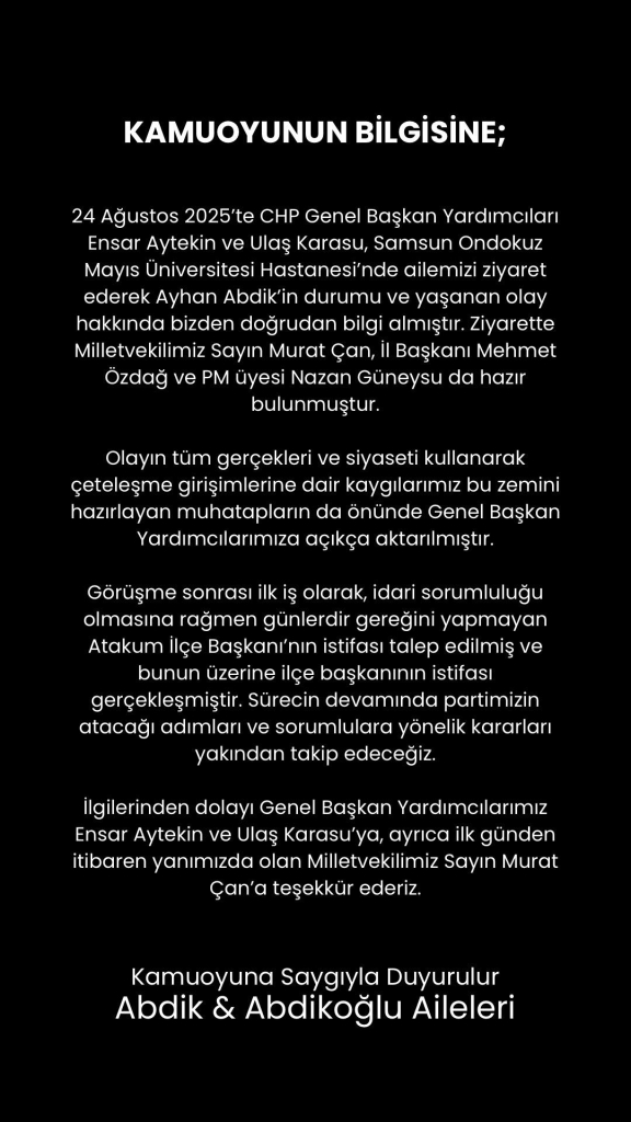 CHP Atakum’da Çeteleşme İddiası