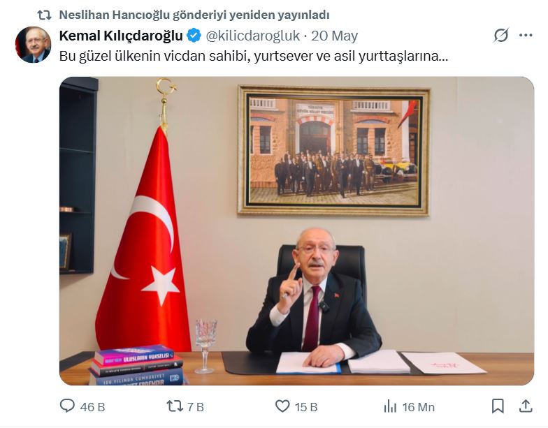 Neslihan Hancıoğlu’nun X Paylaşımı