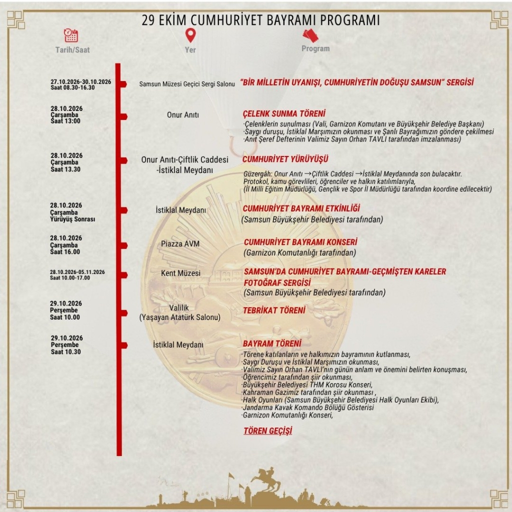 Samsun’da 29 Ekim Programı -1